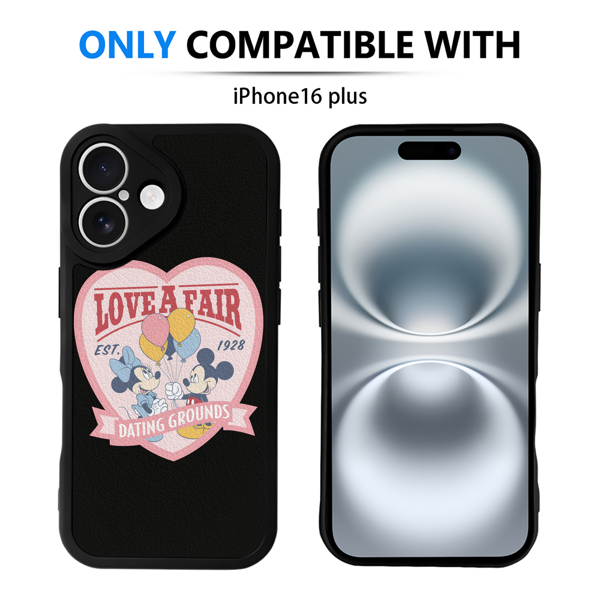 （画像用） ミッキーマウス Mickey Mouse 【iPhone 16シリーズ対応】シリコンスマホケース（レザー調） 材質：シリコン